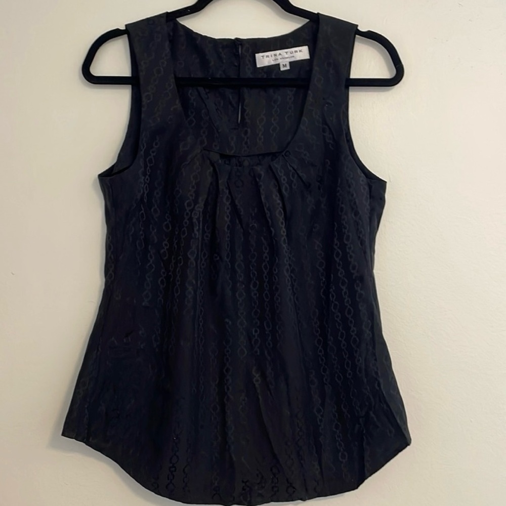 Trina Turk Silk Blouse / Top Chain Design